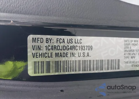 2024 Dodge Durango Gt Plus Awd из США, поврежденный, VIN 1C4RDJDG4RC193709